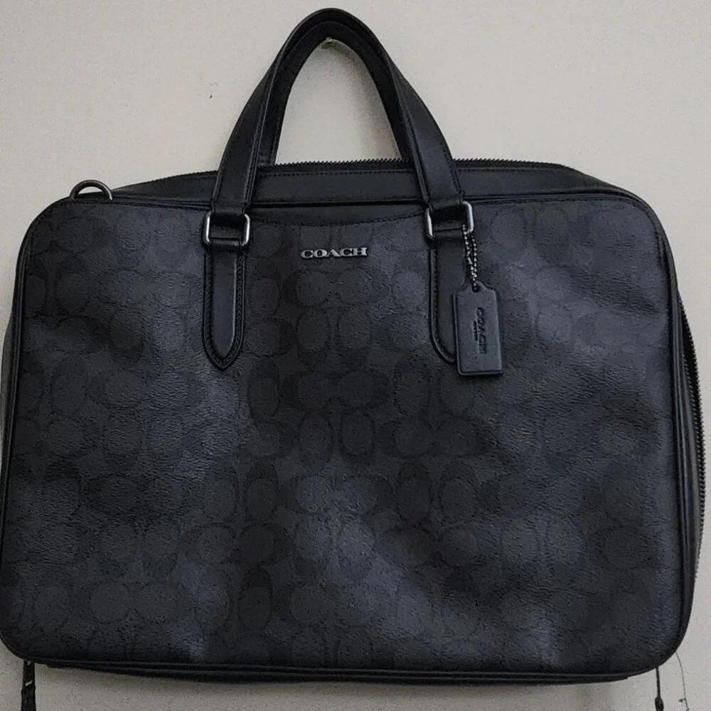 Coach NWT Graham Slim Black Briefcase